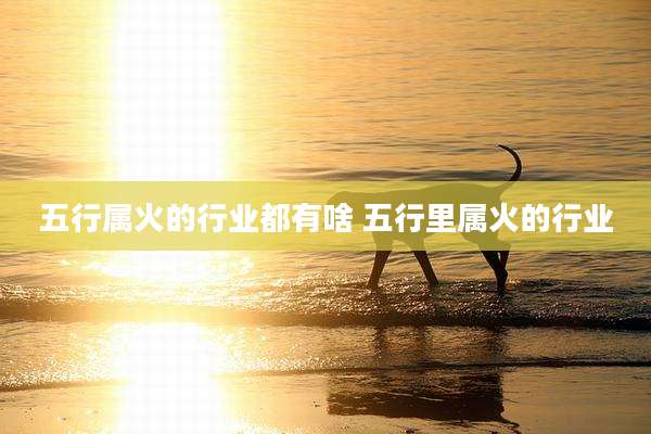 五行属火的行业都有啥 五行里属火的行业