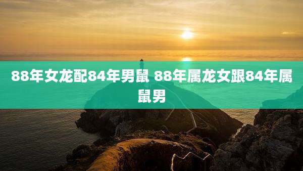 88年女龙配84年男鼠 88年属龙女跟84年属鼠男