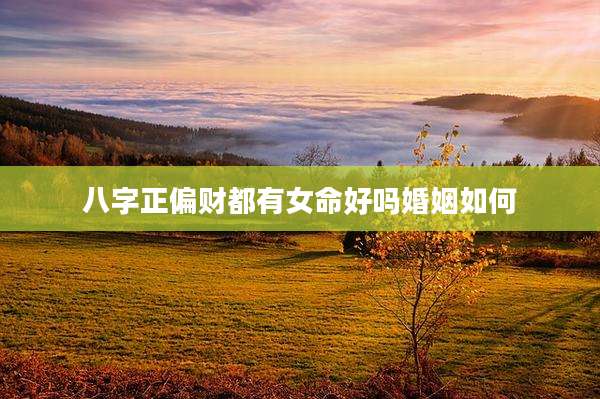 八字正偏财都有女命好吗婚姻如何