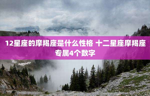 12星座的摩羯座是什么性格 十二星座摩羯座专属4个数字