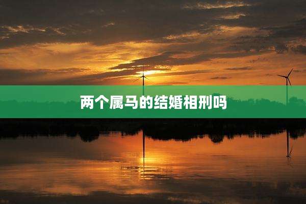 两个属马的结婚相刑吗