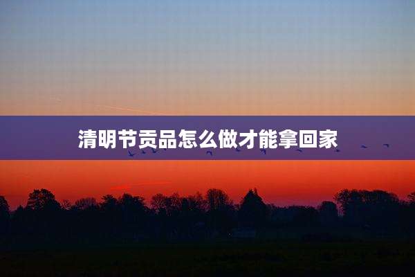 清明节贡品怎么做才能拿回家