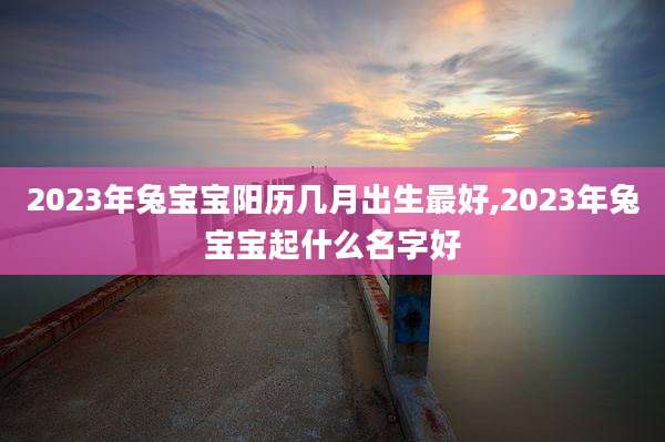 2023年兔宝宝阳历几月出生最好,2023年兔宝宝起什么名字好