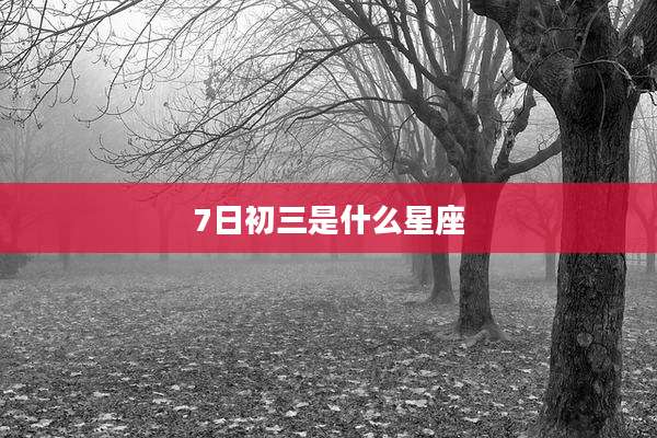7日初三是什么星座
