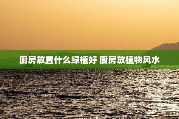 厨房放置什么绿植好 厨房放植物风水