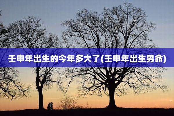 壬申年出生的今年多大了(壬申年出生男命)