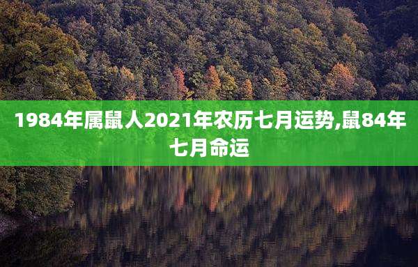 1984年属鼠人2021年农历七月运势,鼠84年七月命运