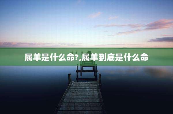 属羊是什么命?,属羊到底是什么命