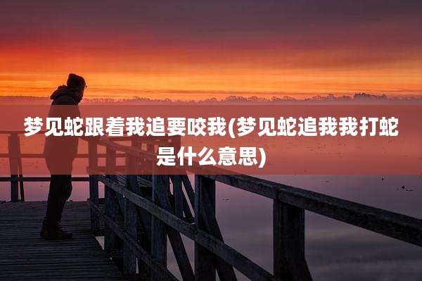 梦见蛇跟着我追要咬我(梦见蛇追我我打蛇是什么意思)