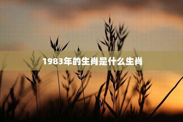 1983年的生肖是什么生肖