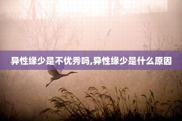 异性缘少是不优秀吗,异性缘少是什么原因
