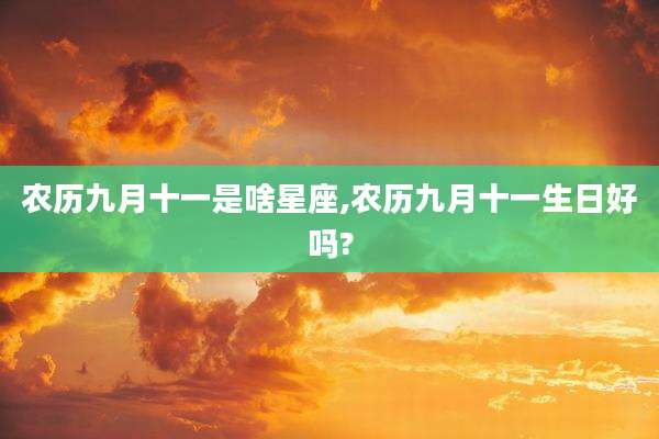 农历九月十一是啥星座,农历九月十一生日好吗?
