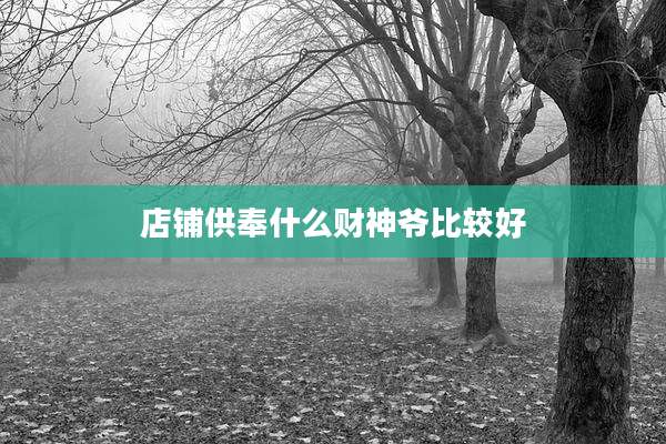 店铺供奉什么财神爷比较好