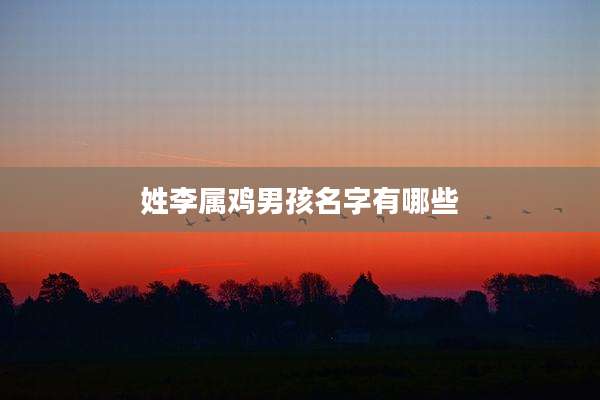 姓李属鸡男孩名字有哪些
