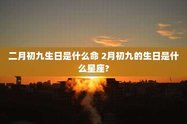 二月初九生日是什么命 2月初九的生日是什么星座?