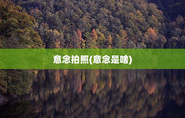 意念拍照(意念是啥)