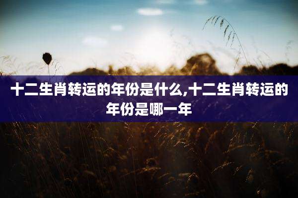 十二生肖转运的年份是什么,十二生肖转运的年份是哪一年