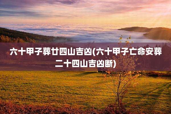 六十甲子葬廿四山吉凶(六十甲子亡命安葬二十四山吉凶断)
