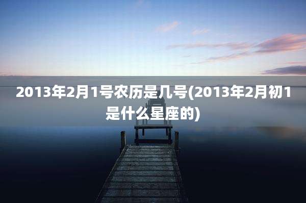 2013年2月1号农历是几号(2013年2月初1是什么星座的)