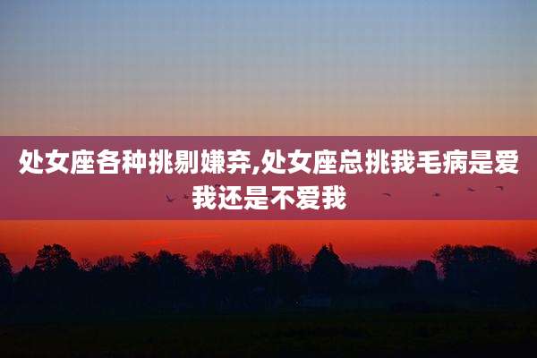 处女座各种挑剔嫌弃,处女座总挑我毛病是爱我还是不爱我