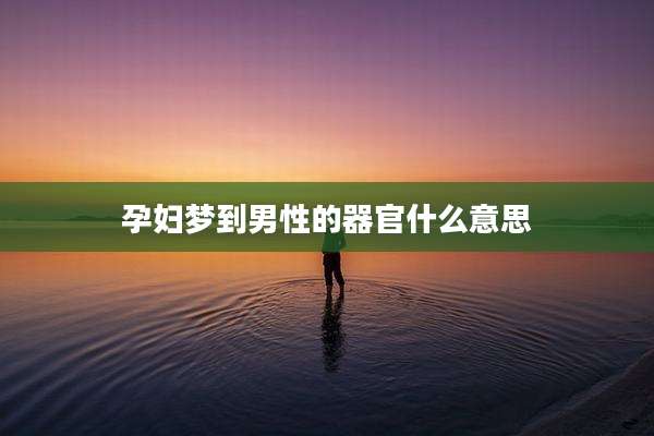 孕妇梦到男性的器官什么意思