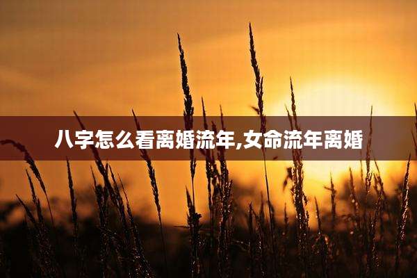 八字怎么看离婚流年,女命流年离婚