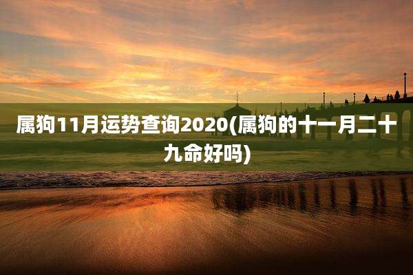 属狗11月运势查询2020(属狗的十一月二十九命好吗)