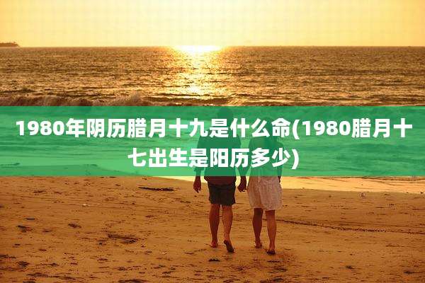 1980年阴历腊月十九是什么命(1980腊月十七出生是阳历多少)