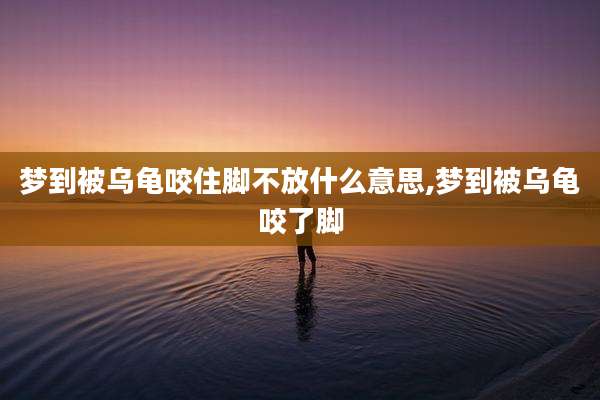 梦到被乌龟咬住脚不放什么意思,梦到被乌龟咬了脚