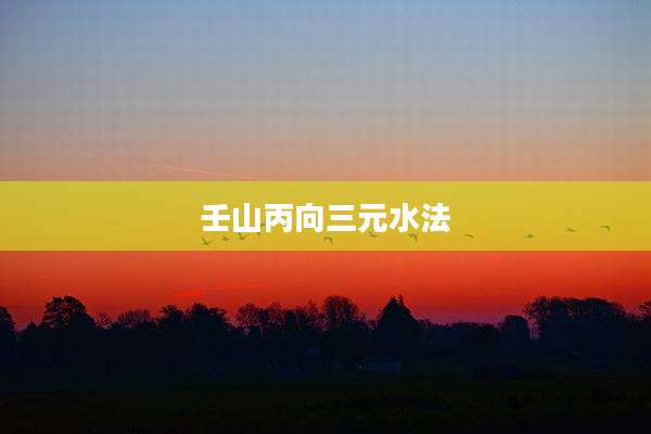 壬山丙向三元水法