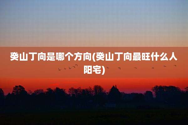 癸山丁向是哪个方向(癸山丁向最旺什么人阳宅)