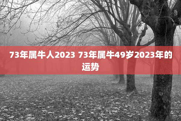 73年属牛人2023 73年属牛49岁2023年的运势