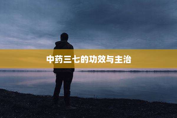 中药三七的功效与主治