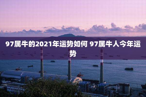 97属牛的2021年运势如何 97属牛人今年运势