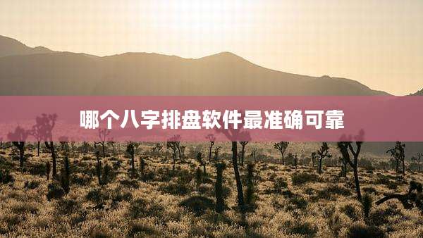哪个八字排盘软件最准确可靠