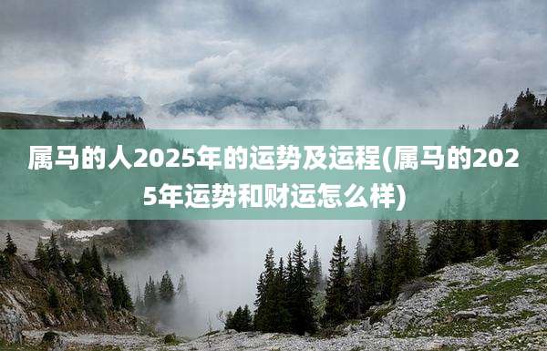 属马的人2025年的运势及运程(属马的2025年运势和财运怎么样)