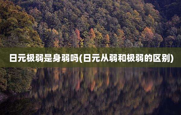 日元极弱是身弱吗(日元从弱和极弱的区别)