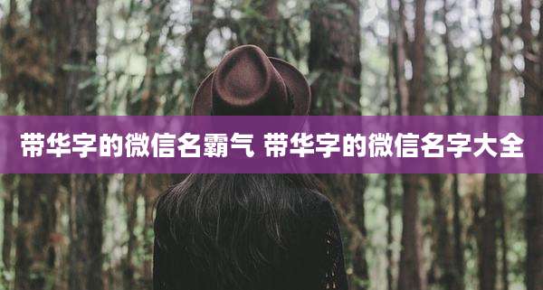 带华字的微信名霸气 带华字的微信名字大全