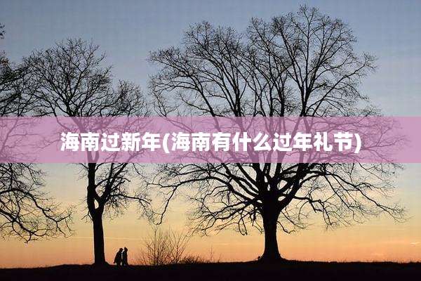 海南过新年(海南有什么过年礼节)