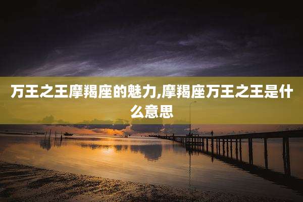 万王之王摩羯座的魅力,摩羯座万王之王是什么意思