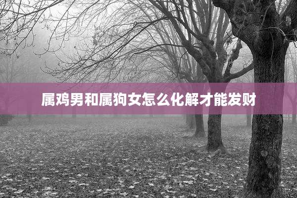 属鸡男和属狗女怎么化解才能发财