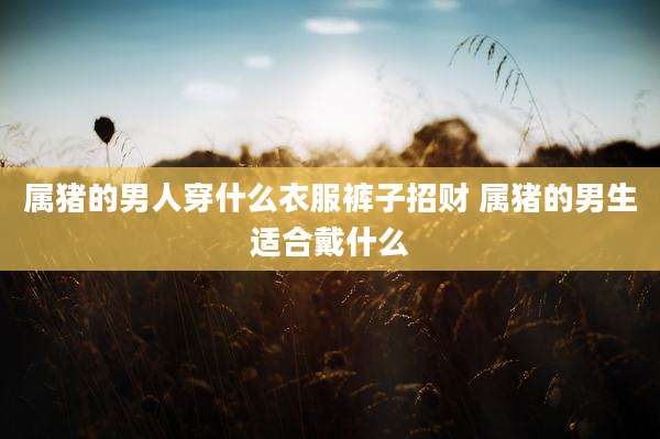 属猪的男人穿什么衣服裤子招财 属猪的男生适合戴什么
