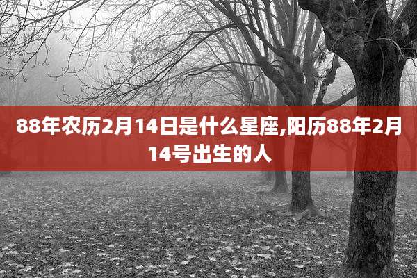 88年农历2月14日是什么星座,阳历88年2月14号出生的人