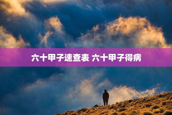 六十甲子速查表 六十甲子得病