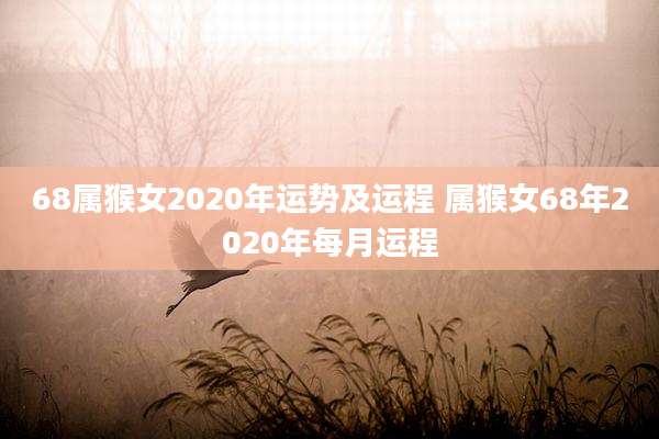 68属猴女2020年运势及运程 属猴女68年2020年每月运程