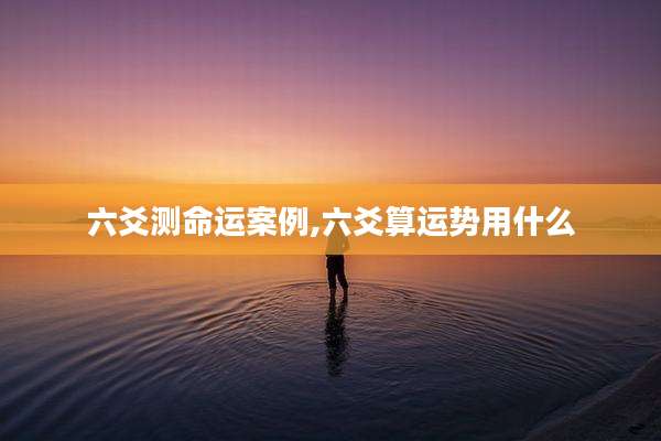六爻测命运案例,六爻算运势用什么