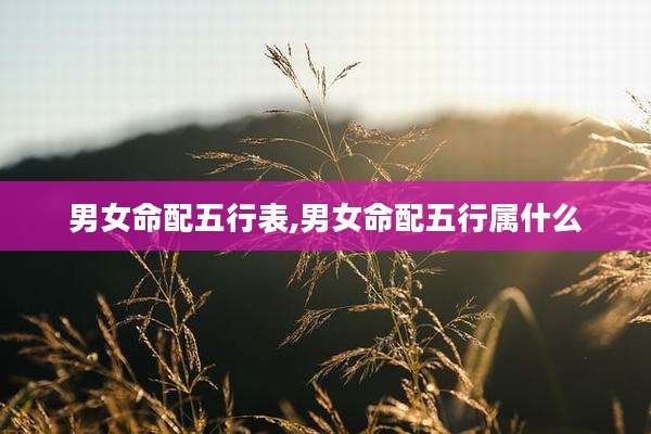 男女命配五行表,男女命配五行属什么