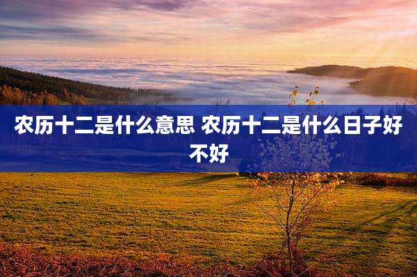 农历十二是什么意思 农历十二是什么日子好不好