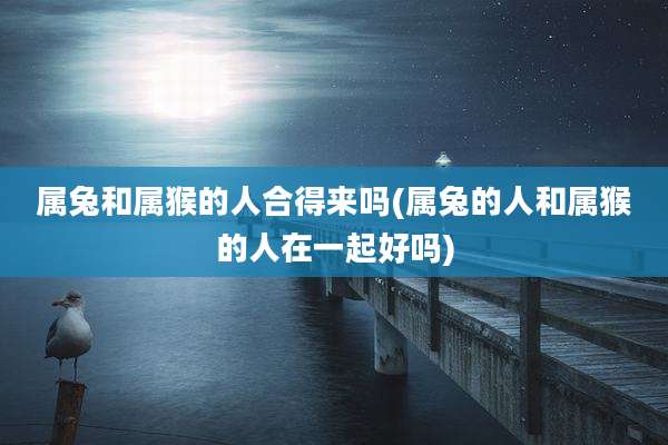 属兔和属猴的人合得来吗(属兔的人和属猴的人在一起好吗)