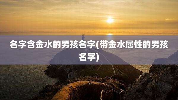 名字含金水的男孩名字(带金水属性的男孩名字)